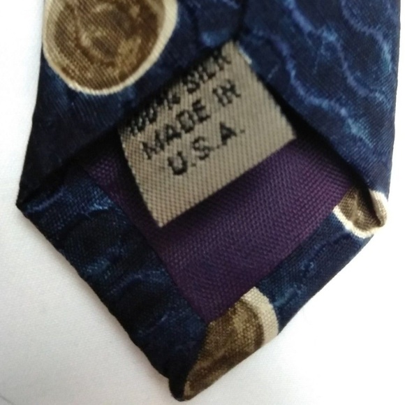Structure Navy Blue Moon Tie 100% Silk - Picture 5 of 5